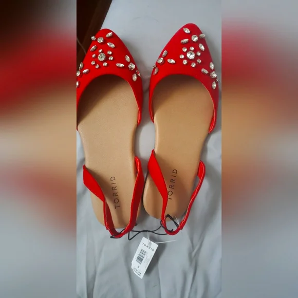 Torrid Faux Jewel Embellished Slingback Flats NWT - Picture 1 of 3